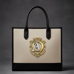 Elegant Black and Cream Tote Bag